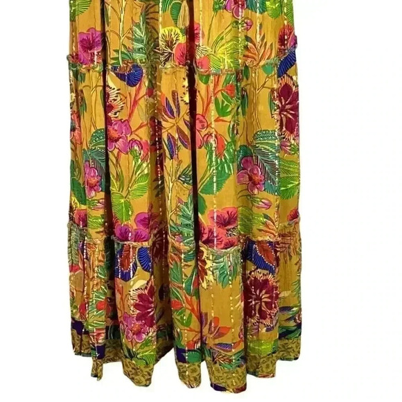 Me 2 Magic Maxi Dress Women S Brown Multi Floral Long Sleeve Anthropologie NEW - Picture 3 of 11